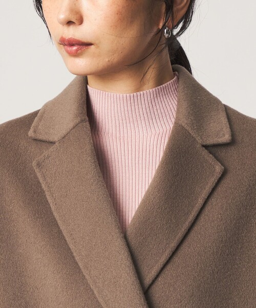 green label relaxing(グリーンレーベルリラクシング)の「リバー ロングコート(チェスターコート・レディース・ブラック/モカ・38/36)」の18枚目の写真
