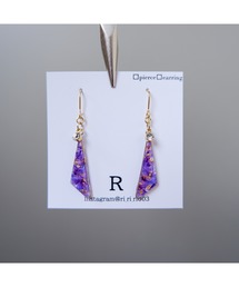 【R】1081　三角かすみ草ピアス(MA)