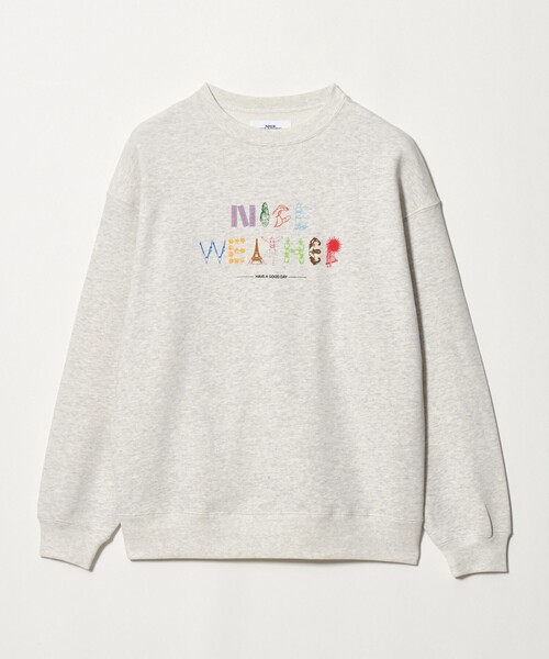 NICE WEATHER（ナイスウェザー）の「＜NICE WEATHER＞タイポグラフィーロゴ スウェット プルオーバー（スウェット・メンズ・モカ/ダークグレー/ライトグレー・L/S/M）」の2枚目の写真