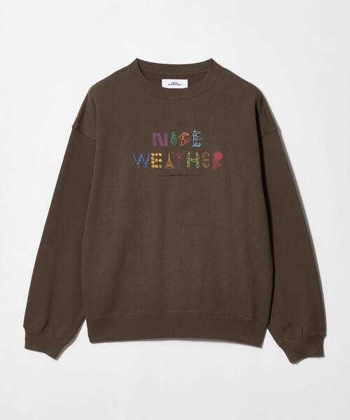 NICE WEATHER（ナイスウェザー）の「＜NICE WEATHER＞タイポグラフィーロゴ スウェット プルオーバー（スウェット・メンズ・モカ/ダークグレー/ライトグレー・L/S/M）」の3枚目の写真