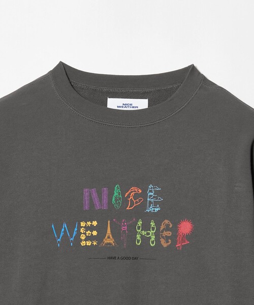 NICE WEATHER（ナイスウェザー）の「＜NICE WEATHER＞タイポグラフィーロゴ スウェット プルオーバー（スウェット・メンズ・モカ/ダークグレー/ライトグレー・L/S/M）」の5枚目の写真