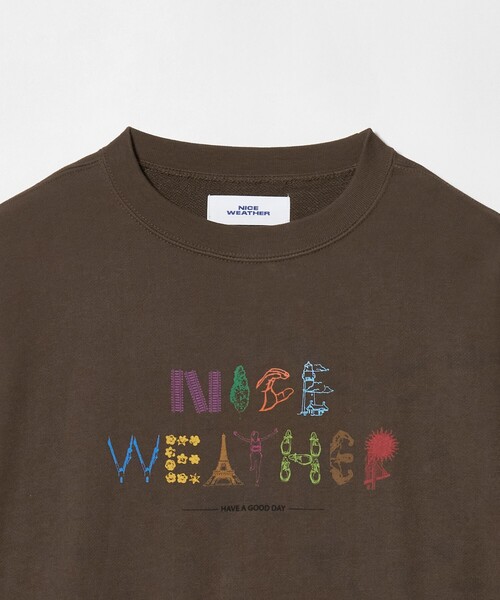 NICE WEATHER（ナイスウェザー）の「＜NICE WEATHER＞タイポグラフィーロゴ スウェット プルオーバー（スウェット・メンズ・モカ/ダークグレー/ライトグレー・L/S/M）」の10枚目の写真