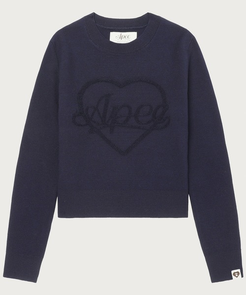 APEE BY A BATHING APE（エイピーバイアベイシングエイプ）の「APEE LOGO JUMPER（ニット/セーター・レディース・ネイビー/グレー・SMALL/X-SMALL）」の2枚目の写真