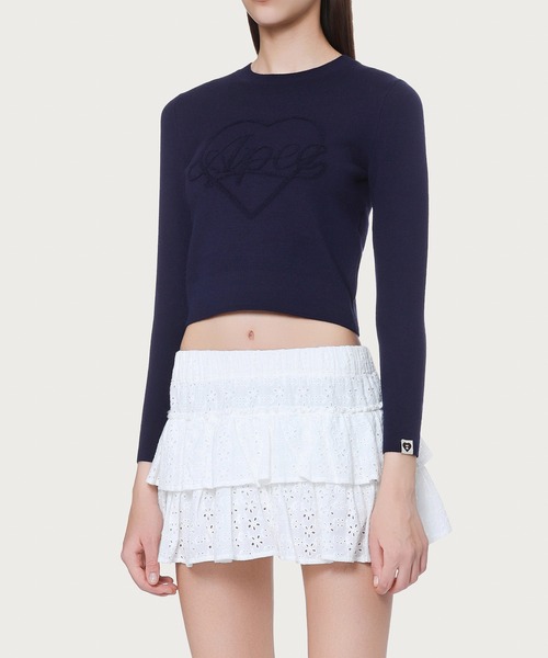 APEE BY A BATHING APE（エイピーバイアベイシングエイプ）の「APEE LOGO JUMPER（ニット/セーター・レディース・ネイビー/グレー・SMALL/X-SMALL）」の3枚目の写真