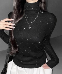 me+em select（ミームセレクト）の「【 3color 】ラインストーンタートルニットトップス / Rhinestone turtleneck knit tops（ニット/セーター）」