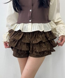 《スカート見えするショーパン◎》ドットフリルショートパンツ