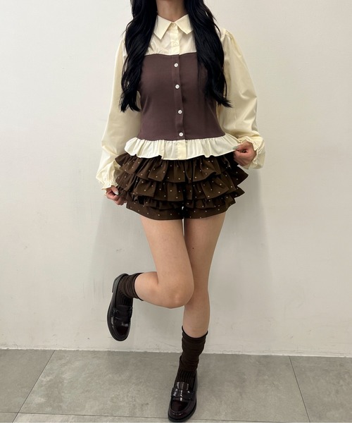 PHILLY(フィリー)の「《スカート見えするショーパン◎》ドットフリルショートパンツ(その他パンツ・レディース・ブラック/ブラウン・FREE)」の19枚目の写真