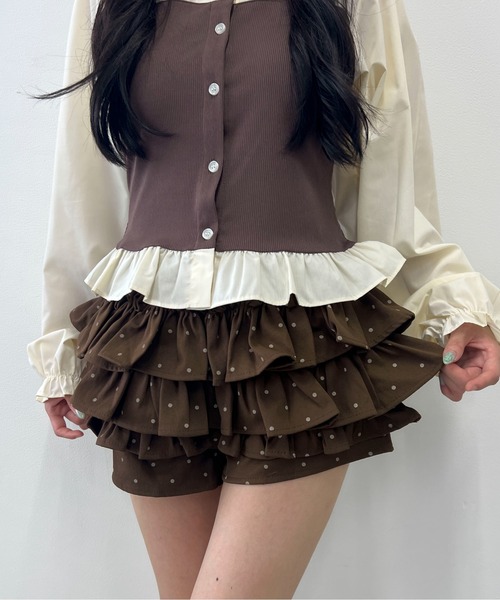 PHILLY(フィリー)の「《スカート見えするショーパン◎》ドットフリルショートパンツ(その他パンツ・レディース・ブラック/ブラウン・FREE)」の13枚目の写真
