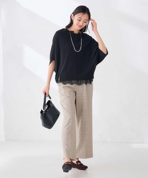a.v.v(アーヴェヴェ)の「レース ヘム ロンT(Tシャツ/カットソー・レディース・ブラック/ホワイト・38/40/36)」の12枚目の写真