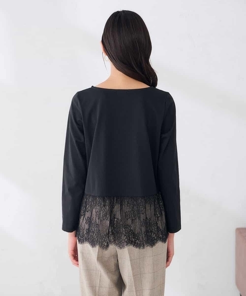a.v.v(アーヴェヴェ)の「レース ヘム ロンT(Tシャツ/カットソー・レディース・ブラック/ホワイト・38/40/36)」の22枚目の写真