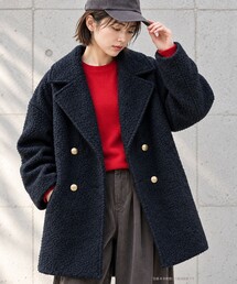 レディースのダッフルコート（ブルー・ネイビー/青色系・ミドル丈