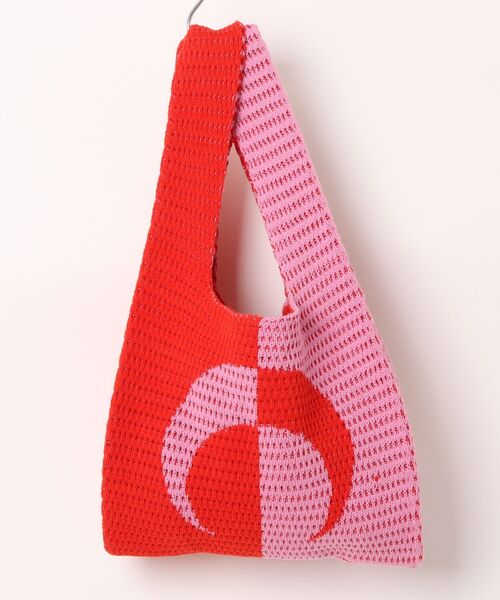 MARINE SERRE（マリーン・セル）の「CROCHET TOTE BAG UBA006ACKNI0548（ショルダーバッグ・メンズ・レッド・ONE SIZE）」の2枚目の写真