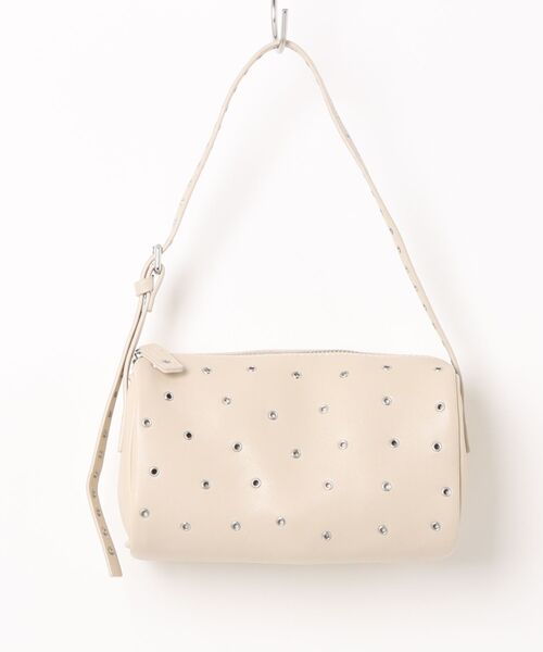 cache cache(カシュ カシュ)の「カシュカシュ cachecache / アイレットBOX型セミショルダー(ショルダーバッグ・レディース・ブラック/ベージュ・FREE)」の1枚目の写真
