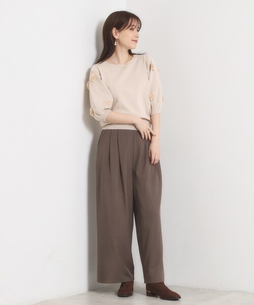 ITS'DEMO(イッツデモ)の「花モチーフ袖ニット(ニット/セーター・レディース・ピンク/ブラック/ライトベージュ・00)」の10枚目の写真