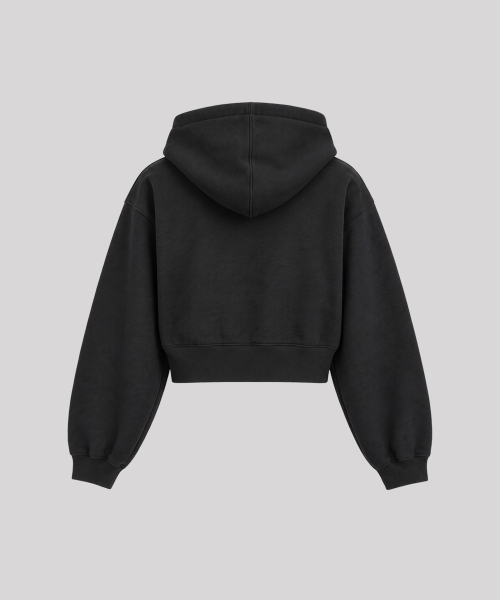 MALDEN(モールデン)の「レタリングロゴ クロップドジップアップパーカー(ジャージ・レディース・ブラック・SMALL/MEDIUM/LARGE)」の3枚目の写真