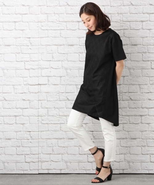 LEPSIM（レプシィム）の「レースツカイTシャツワンピース　724233（ワンピース・レディース・ブラック/カーキ/オフホワイト・FREE）」の8枚目の写真