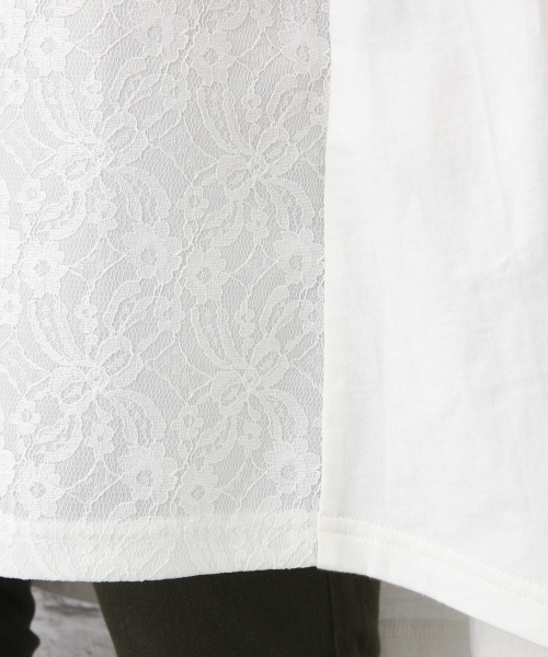 LEPSIM（レプシィム）の「レースツカイTシャツワンピース　724233（ワンピース・レディース・ブラック/カーキ/オフホワイト・FREE）」の4枚目の写真