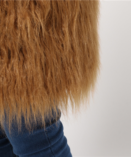 MOUSSY（マウジー）の「FAKE FUR GILLET F（ベスト・レディース・ブラウン/ライトベージュ・FREE）」の10枚目の写真