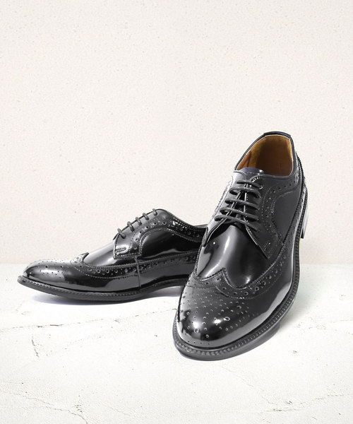 GUIONNET（ギオネ）の「GUIONNET WING TIP DERBY ギオネ スプリット レザー ウィングチップ フルブローグ ロングウィングチップ ダービー ビジネス 外羽根 革靴（ドレスシューズ・メンズ・ブラック/モカ/グレー/ブラック系その他/キャメル・26.5cm/29cm/24.0cm/24.5cm/25.0cm/25.5cm/26.0cm/27.5cm/30cm/27.0cm/28cm/28.0cm/29.0cm/30.0cm）」の3枚目の写真