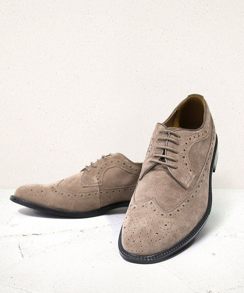 GUIONNET（ギオネ）の「GUIONNET WING TIP DERBY ギオネ スプリット レザー ウィングチップ フルブローグ ロングウィングチップ ダービー ビジネス 外羽根 革靴（ドレスシューズ・メンズ・ブラック/モカ/グレー/ブラック系その他/キャメル・26.5cm/29cm/24.0cm/24.5cm/25.0cm/25.5cm/26.0cm/27.5cm/30cm/27.0cm/28cm/28.0cm/29.0cm/30.0cm）」の4枚目の写真