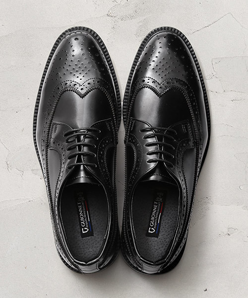 GUIONNET（ギオネ）の「GUIONNET WING TIP DERBY ギオネ スプリット レザー ウィングチップ フルブローグ ロングウィングチップ ダービー ビジネス 外羽根 革靴（ドレスシューズ・メンズ・ブラック/モカ/グレー/ブラック系その他/キャメル・26.5cm/29cm/24.0cm/24.5cm/25.0cm/25.5cm/26.0cm/27.5cm/30cm/27.0cm/28cm/28.0cm/29.0cm/30.0cm）」の13枚目の写真