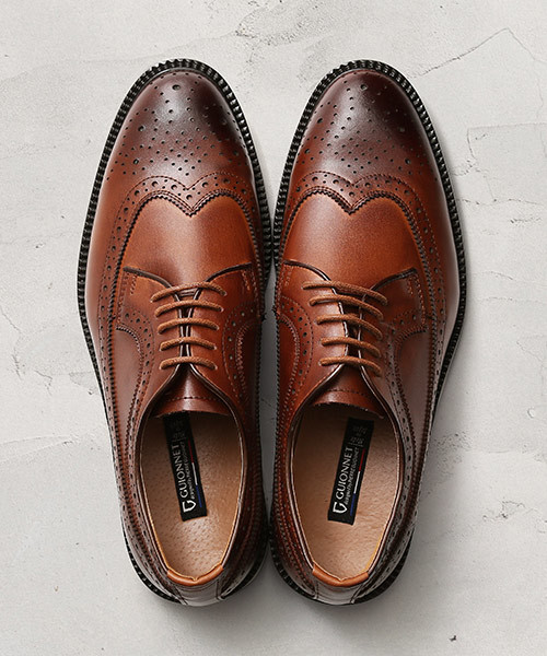 GUIONNET（ギオネ）の「GUIONNET WING TIP DERBY ギオネ スプリット レザー ウィングチップ フルブローグ ロングウィングチップ ダービー ビジネス 外羽根 革靴（ドレスシューズ・メンズ・ブラック/モカ/グレー/ブラック系その他/キャメル・26.5cm/29cm/24.0cm/24.5cm/25.0cm/25.5cm/26.0cm/27.5cm/30cm/27.0cm/28cm/28.0cm/29.0cm/30.0cm）」の14枚目の写真