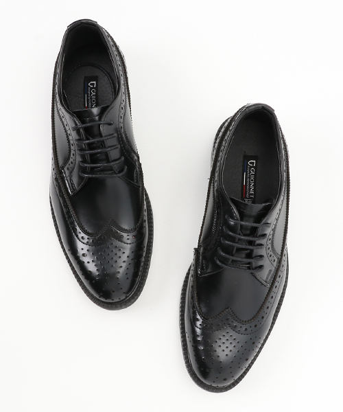 GUIONNET（ギオネ）の「GUIONNET WING TIP DERBY ギオネ スプリット レザー ウィングチップ フルブローグ ロングウィングチップ ダービー ビジネス 外羽根 革靴（ドレスシューズ・メンズ・ブラック/モカ/グレー/ブラック系その他/キャメル・26.5cm/29cm/24.0cm/24.5cm/25.0cm/25.5cm/26.0cm/27.5cm/30cm/27.0cm/28cm/28.0cm/29.0cm/30.0cm）」の8枚目の写真