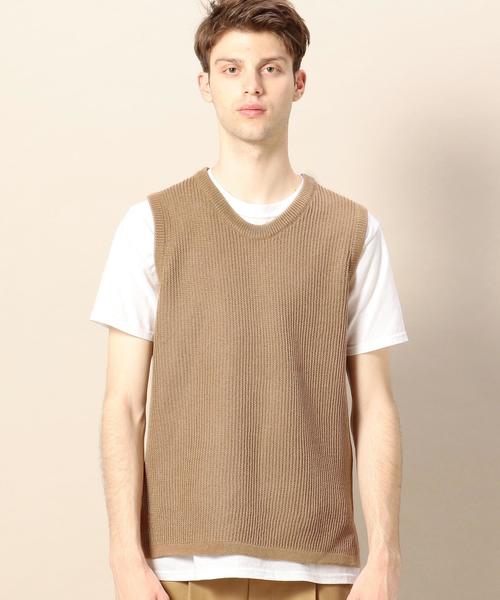 BEAUTY&YOUTH UNITED ARROWS（ビューティーアンドユースユナイテッドアローズ）の「BY ストローヤーン  アゼ ベスト ◆（ベスト・メンズ・ベージュ/ネイビー・SMALL/X-LARGE/LARGE/MEDIUM）」の10枚目の写真