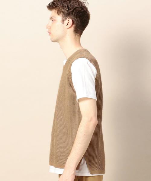 BEAUTY&YOUTH UNITED ARROWS（ビューティーアンドユースユナイテッドアローズ）の「BY ストローヤーン  アゼ ベスト ◆（ベスト・メンズ・ベージュ/ネイビー・SMALL/X-LARGE/LARGE/MEDIUM）」の11枚目の写真