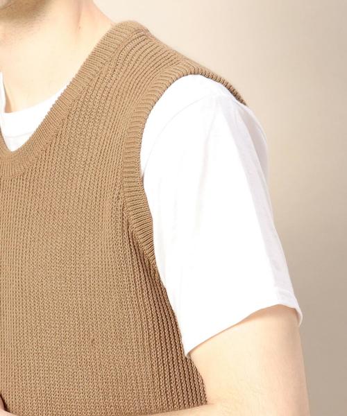 BEAUTY&YOUTH UNITED ARROWS（ビューティーアンドユースユナイテッドアローズ）の「BY ストローヤーン  アゼ ベスト ◆（ベスト・メンズ・ベージュ/ネイビー・SMALL/X-LARGE/LARGE/MEDIUM）」の4枚目の写真
