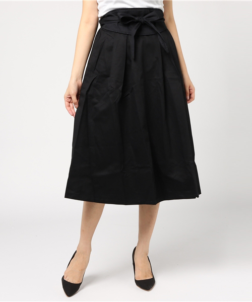 MERLOT(メルロー)の「サッシュベルト付きタックフレアミディスカート643-6527(スカート・レディース・ベージュ/レッド/カーキ/ブラック・FREE)」の14枚目の写真