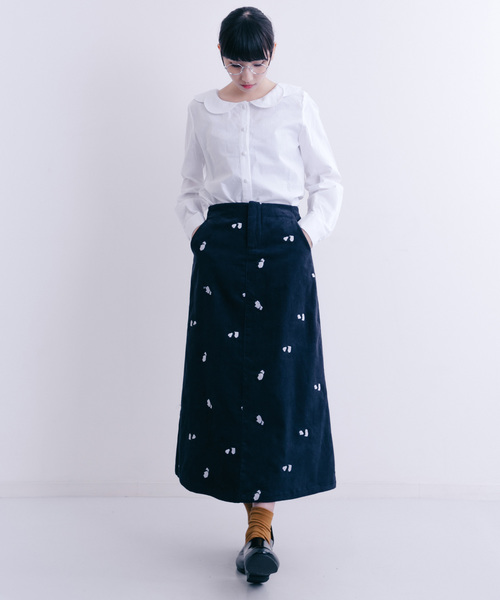 MERLOT（メルロー）の「うしろからパンダ刺繍スカート2426（スカート・レディース・ネイビー/キャメル・FREE）」の12枚目の写真