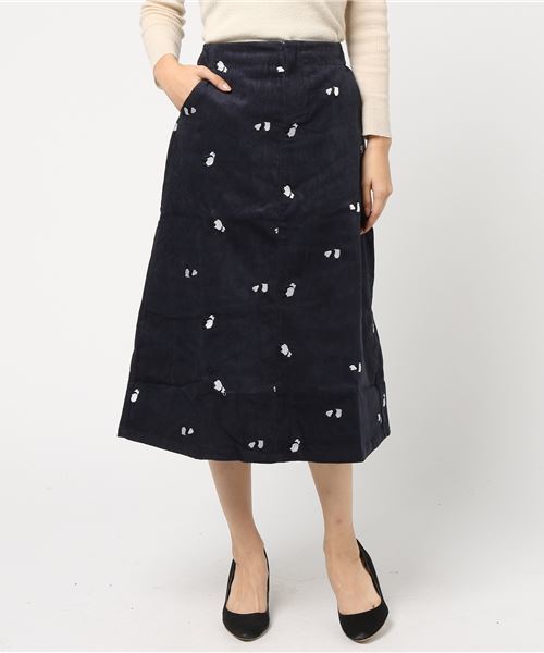 MERLOT（メルロー）の「うしろからパンダ刺繍スカート2426（スカート・レディース・ネイビー/キャメル・FREE）」の15枚目の写真