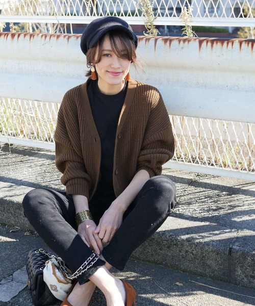 STUDIOUS（ステュディオス）の「【WEARISTA miki コラボ】2WAYニットカーディガン（カーディガン/ボレロ・レディース・オフホワイト/チャコールグレー/ブラウン・FREE）」の13枚目の写真