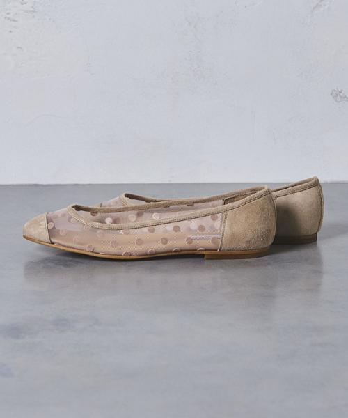 【美品】UNITED ARROWS ドットバレエシューズ サイズ37 黒23.5 SY＞マルチドットバレエ フラット10○↑