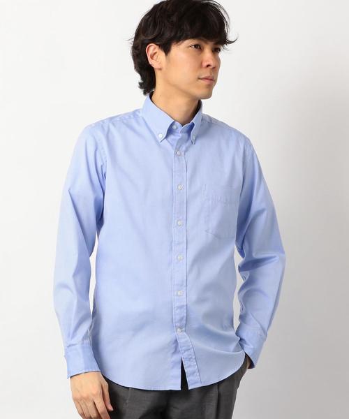 green label relaxing（グリーンレーベルリラクシング）の「NM C/C ストレッチ ピンオックス ボタンダウン シャツ ＜機能性生地＞ ◆（シャツ/ブラウス・メンズ・ホワイト/ライトブルー・XX-LARGE/X-LARGE/X-SMALL/LARGE/MEDIUM/SMALL）」の2枚目の写真