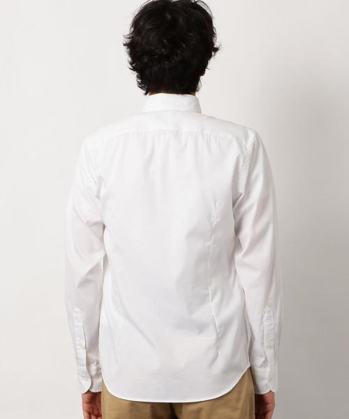 green label relaxing（グリーンレーベルリラクシング）の「NM C/C ストレッチ ピンオックス ボタンダウン シャツ ＜機能性生地＞ ◆（シャツ/ブラウス・メンズ・ホワイト/ライトブルー・XX-LARGE/X-LARGE/X-SMALL/LARGE/MEDIUM/SMALL）」の3枚目の写真