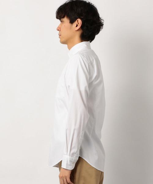 green label relaxing（グリーンレーベルリラクシング）の「NM C/C ストレッチ ピンオックス ボタンダウン シャツ ＜機能性生地＞ ◆（シャツ/ブラウス・メンズ・ホワイト/ライトブルー・XX-LARGE/X-LARGE/X-SMALL/LARGE/MEDIUM/SMALL）」の5枚目の写真