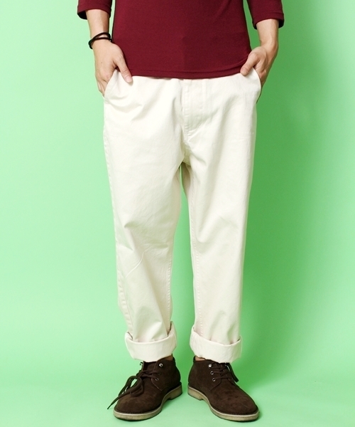 WEGO（ウィゴー）の「WEGO/ウエポンチノパンツ（チノパンツ・メンズ・ホワイト/ブラック/ダークブラウン/グレイッシュベージュ/ワイン/オフホワイト・MEDIUM/LARGE）」の3枚目の写真