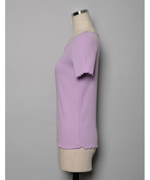 Re:EDIT（リエディ）の「ボートネックメロー加工リブカットソー（Tシャツ/カットソー・レディース・グレー/ブラック/ホワイト系その他/ライトパープル/ホワイト/パープル/ブラック系その他/ベージュ/スカイブルー/グリーン/ロイヤルブルー/オレンジ・LARGE/MEDIUM）」の18枚目の写真