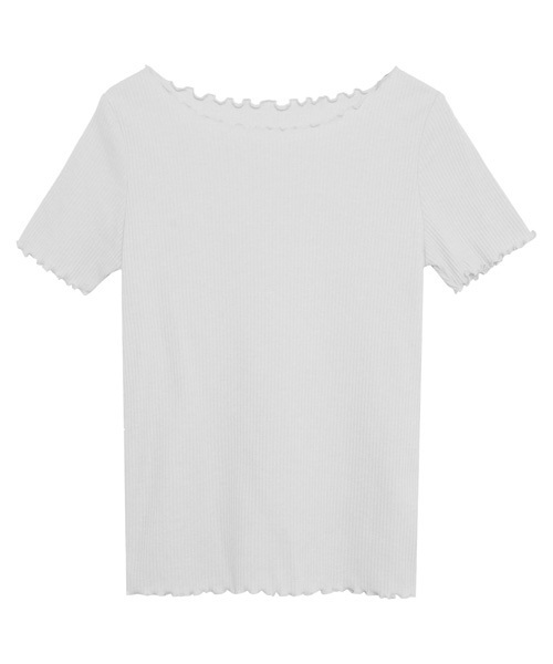 Re:EDIT（リエディ）の「ボートネックメロー加工リブカットソー（Tシャツ/カットソー・レディース・グレー/ブラック/ホワイト系その他/ライトパープル/ホワイト/パープル/ブラック系その他/ベージュ/スカイブルー/グリーン/ロイヤルブルー/オレンジ・LARGE/MEDIUM）」の17枚目の写真