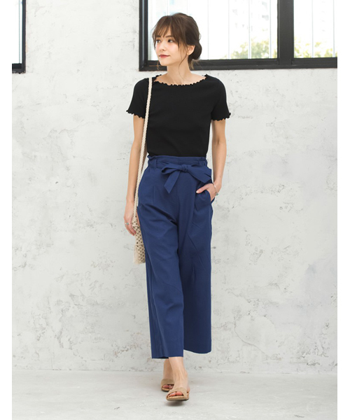 Re:EDIT（リエディ）の「ボートネックメロー加工リブカットソー（Tシャツ/カットソー・レディース・グレー/ブラック/ホワイト系その他/ライトパープル/ホワイト/パープル/ブラック系その他/ベージュ/スカイブルー/グリーン/ロイヤルブルー/オレンジ・LARGE/MEDIUM）」の20枚目の写真