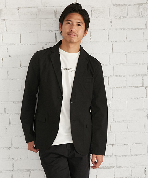 AZUL by moussy(アズールバイマウジー)の「ストレッチポプリンテイラードジャケット(テーラードジャケット・メンズ・ネイビー/ブラック・LARGE/MEDIUM/SMALL)」の3枚目の写真