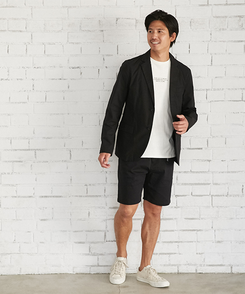 AZUL by moussy(アズールバイマウジー)の「ストレッチポプリンテイラードジャケット(テーラードジャケット・メンズ・ネイビー/ブラック・LARGE/MEDIUM/SMALL)」の5枚目の写真