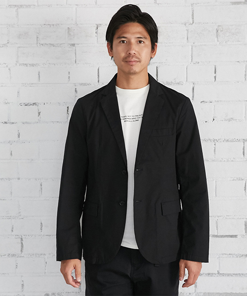 AZUL by moussy(アズールバイマウジー)の「ストレッチポプリンテイラードジャケット(テーラードジャケット・メンズ・ネイビー/ブラック・LARGE/MEDIUM/SMALL)」の6枚目の写真
