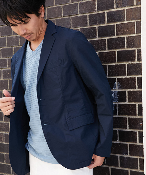 AZUL by moussy(アズールバイマウジー)の「ストレッチポプリンテイラードジャケット(テーラードジャケット・メンズ・ネイビー/ブラック・LARGE/MEDIUM/SMALL)」の11枚目の写真