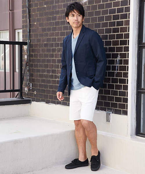 AZUL by moussy(アズールバイマウジー)の「ストレッチポプリンテイラードジャケット(テーラードジャケット・メンズ・ネイビー/ブラック・LARGE/MEDIUM/SMALL)」の13枚目の写真