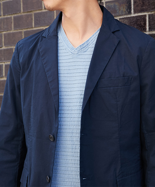 AZUL by moussy(アズールバイマウジー)の「ストレッチポプリンテイラードジャケット(テーラードジャケット・メンズ・ネイビー/ブラック・LARGE/MEDIUM/SMALL)」の17枚目の写真