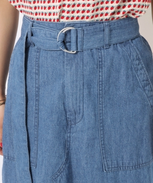 LOWRYS FARM（ローリーズファーム）の「ベルトツキベーカーロングスカート　796424（スカート・レディース・ブルー/ブラック/カーキ・LARGE/MEDIUM）」の9枚目の写真
