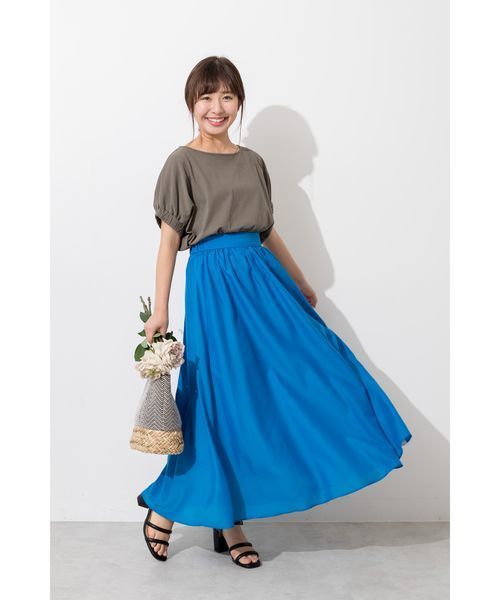 NATURAL BEAUTY BASIC（ナチュラルビューティーベーシック）の「【雑誌掲載】カラーマキシスカート（スカート・レディース・ブラウン/イエロー/ブルー・SMALL/MEDIUM）」の17枚目の写真